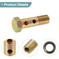 thumbnail image 3 of Unique Bargains 2 Set M10x1 38mm Length Motorcycle 6 Hole Hollow Bolt Screws with Washers Set Metric Thread Bronze Tone, 3 of 6
