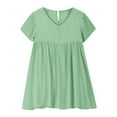 thumbnail image 4 of Gamivast Girls Dress Short Sleeve V Neck T Shirts Cute Casual Dress Summer Fashion Sun Dresses Vacation Casual Beach Dress Green of the Day Refunds on My Account from an Online Order, 4 of 8