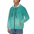 thumbnail image 3 of Uemuo Teal Turquoise1 for Men's Fashion Full-zip Hoodies & Sweatshirts with Kangaroo Pocket, Zip-up Hooded Sweatshirt, Moisture Wicking & Breathable-Small, 3 of 5