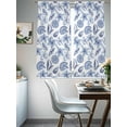 thumbnail image 3 of Summer Ocean Sheer Curtains 63 Inch Long 2 Panels, Blue Retro Starfish Shell Conch Light Filtering Rod Pocket Curtains, Sheer Voile Drapes for Living Room Bedroom, 52"x63", 3 of 8