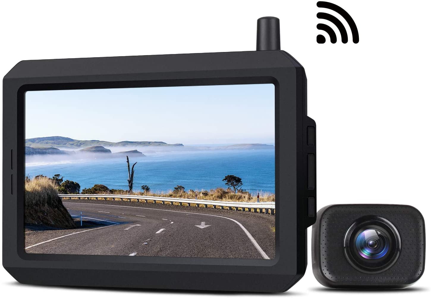 Waterproof Rear View Camera 5″ TFT-LCD HD Monitor Ideal for SUV/Van/Trucks/Mini RV/Pickup 720P HD Wireless Backup Camera BOSCAM K7 Pro Support 2 Cameras with Digital Wireless Signal 
