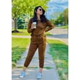 thumbnail image 4 of Conjunto de Jogger PRETTYGARDEN 2 Piezas Manga Larga Color Marrón Claro XXL, 4 of 5