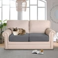 thumbnail image 1 of 2024 Stretch Couch Cushion Covers Solid Pattern Suitable for Loveseat Sofa(3pc Taupe), 1 of 5