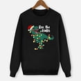 thumbnail image 2 of Christmas Dinosaur Print Family Matching Long Sleeve Lightweight Sweatshirt For Mom, 2 of 6