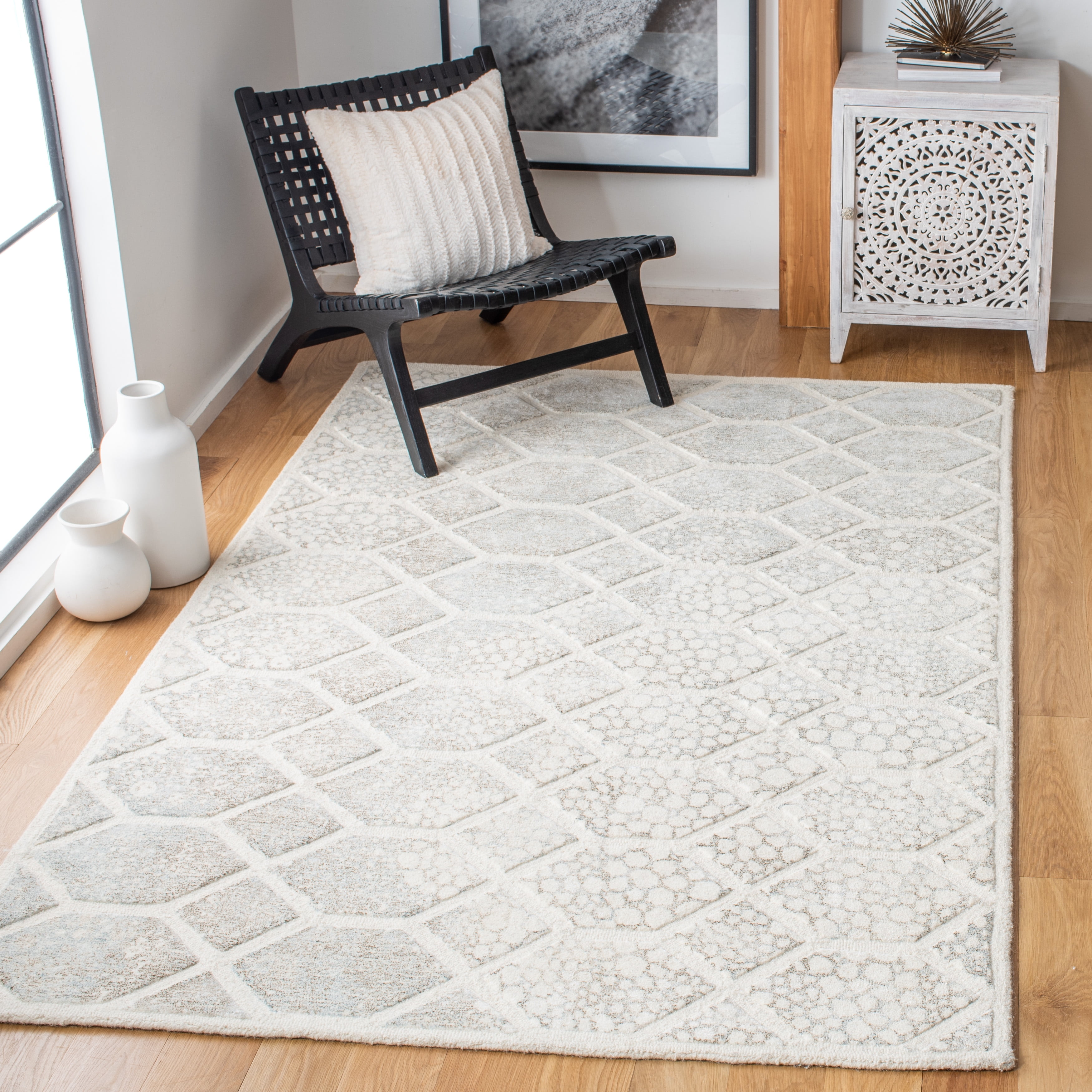 SAFAVIEH Restoration Vintage Cora Geometric Area Rug, Ivory, 3' x 5'