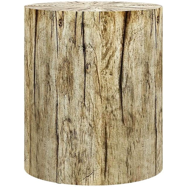 CoSoTower 17" Tall Tree Stump End Table, Concrete Sofa Side Table for Indoor and Outdoor Use, Garden Stool, Natural