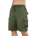 thumbnail image 2 of Bnwani Shorts for Men Relaxed Fit Fashion Mens Shorts Solid Color Casual Army Green XL, 2 of 6