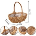 thumbnail image 4 of Flower Basket Rattan Handmade Basket With Handle for Storgae Wedding Girl Flower Basket Decoration 25*16*25cm, 4 of 10