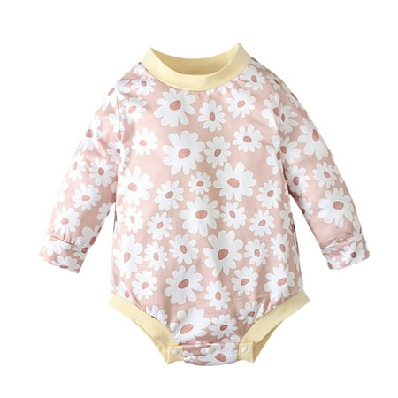

Toddler Kids Girls Flower Floral Prints Long Sleeves Romper Jumpsuit Cloths Coming Home Outfit Girl New Mommy Essentials Infant Clothes Girls 0-3 Months