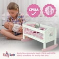 thumbnail image 4 of Emily Rose NEW Toy Wooden Baby Doll Rocking Cradle Bed Crib Furniture with Lovely 4-piece Elephant Themed Reversible 18" Doll Bedding Set - for Dolls up to 19 inches - White/Pink/Gray, 4 of 10