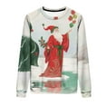 thumbnail image 6 of Women's 2025 Merry Christmas Sweatshirts Fleece Crewneck Sweaters Fashion Christmas Printed Long Sleeve Blouses Casual Loose Shirts Xmas Holiday Pullover Tops, 6 of 9