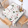 thumbnail image 2 of White Christmas Reindeer Pattern Square Tablecloth,Waterproof Square Table Cover,Wipeable Spillproof Washable Table Cover for Home Kitchen Party Decor 42"X42"(107x107cm), 2 of 6