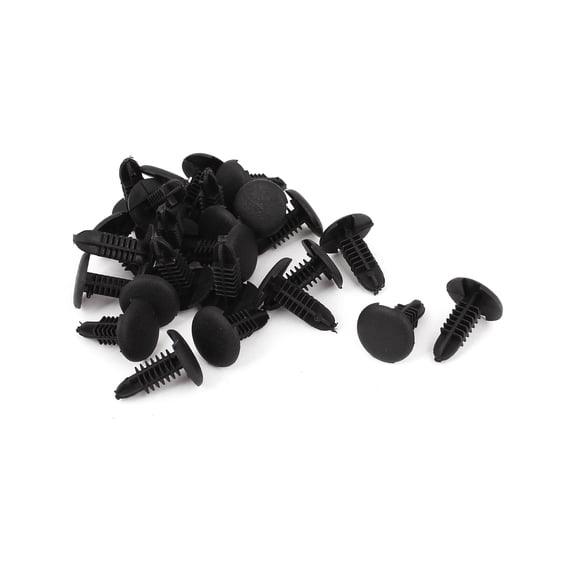Unique Bargains 24 Pcs Black Plastic Rivets Retainer Clip 4mm x 5mm x 12mm for Car Bumper Fender