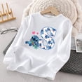 thumbnail image 2 of Camiseta de manga larga para niños de Disney Stitch, camiseta de algodón con estampado de 26 letras para niñas, linda camiseta informal de invierno estilo kawaii, regalo cálido, 2 of 5