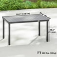 thumbnail image 3 of Outsunny Rectangular Patio Table for 6, 55" Outdoor Dining Table, Grey, 3 of 10