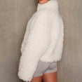 thumbnail image 5 of Female Fleece Full-Zip Jacket Long Sleeve Coat Soft Warm with Pockets White S, 5 of 9