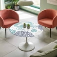 thumbnail image 4 of Teal Crab Elastic Fitted Round Table Cover Coral Starfish Shell Waterproof Outdoor Tablecloth for Holiday Party, Picnic, Patio & Dining Fits Tables Up to 45"-54", 4 of 8