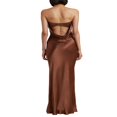 thumbnail image 3 of Robe Longue Moulante Sans Bretelles et Dos Nu pour Femmes, Coupe Ajustée, Robe de Boîte de Nuit pour Soirée, Robe de Bal, Cocktail, Kaki, m, 3 of 6