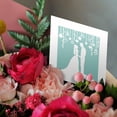 thumbnail image 3 of 3drose, Classy Bride and Groom White Silhouettes on Mint Pastel Blue - Romantic Wedding - Marriage - Married, 6 Greeting Cards with Envelopes, 3 of 7