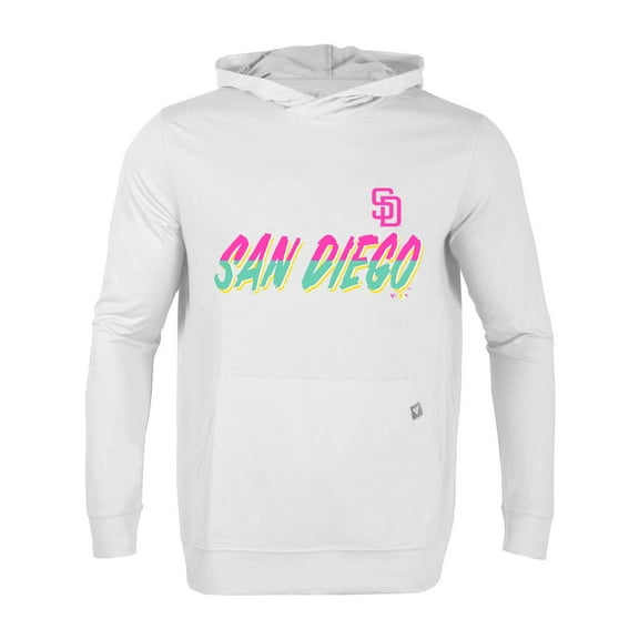 Men's Levelwear  White San Diego Padres City Connect Relay Core Logo Pullover Hoodie