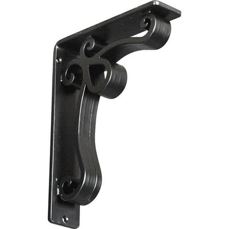 

2 x 7.5 x 10 in. Orleans Wrought Iron Bracket - Triple Center Brace Powder Coated Black