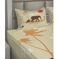 thumbnail image 4 of Ambesonne Animal Fitted & Top Sheet Set with Shams, Savannah Tropical Lands Art, Orange Brown and Cream, 4 of 5