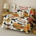 thumbnail image 4 of Chicken Nugget Milk Print Soft Blanket - Lightweight and Durable, Black and White Design with Food Illustrations Perfect for Food Lovers, Chicken Nugget Blanket, 4 of 7