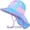 Blue Purple Mermaid, variant on Girls Sun Hat for UV Protection Unicorn Summer Hat Beach Play Hats Wide Brim Flap for Girls Ponytail Hat 2-9