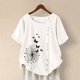 thumbnail image 1 of Pntutb Mujer Verano Casual O-Cuello Manga Corta Flor Estampado Camisa Suelta Blusa tops Pntutb Pntutb-6437, 1 of 5