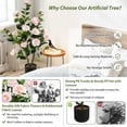 thumbnail image 4 of Topcobe 38 Inch Artificial Camellia Tree Faux Flower Plant in Cement Pot Pink, Artificial Trees for Home Decor Indoor Outdoor, 4 of 8