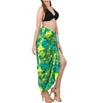 thumbnail image 4 of LA LEELA Womens Beach Skirt Wrap Swimsuit Cover up Bathing suit Bikini Wraps Cover ups Sarong for Women One Size Epistomatic, Green, 4 of 5