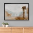 thumbnail image 2 of PixonSign Framed Canvas Print Wall Art Grunge Brown Blue Pastel Landscape Abstract Shapes Illustrations Modern Art Decorative Minimal Relax/Calm for Living Room, Bedroom, Office - 16"x24" Black, 2 of 5