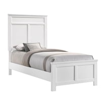 Pemberly Row Contemporary Traditional Wood Twin Bed in White