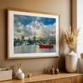 thumbnail image 5 of Red Boat - Long Beach California Photography Skyline Harbor Boat City Palm Tree Unframed Wall Art Print 22 x 28 inches, 5 of 7