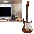 thumbnail image 1 of Electric Guitar Model Toy, Electric Guitar Model  Appearance White Coffee Exquisite Craftsmanship Display Stand  for Birthday, 1 of 8