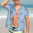 thumbnail image 5 of Lsque Cute French Bulldog pattern Hawaiian Shirt for Men, Unisex Summer Beach Casual Short Sleeve Button Down Shirts-Small, 5 of 9