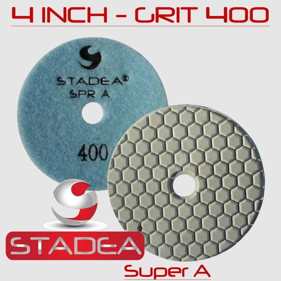 Stadea DPPD04SPRA400G1P Dry Concrete Diamond Polishing Pad for Concrete Stone Granite Travertine Marble Glass Polishing with Grit 400