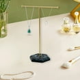 thumbnail image 7 of Nmdmisc Jewelry Stand Display Necklace Holder T-Bar Plated Metal Tabletop Jewelry Organizer Tower for Show Jewelry Hanging Pendant Earring Bracelet Ring Accessorie with Black Marble Plywood Bases., 7 of 7