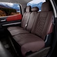 thumbnail image 3 of Ikon Motorsports Full Set Seat Covers Compatible with 2008-2023 Toyota Tundra Double & CrewMax Cab Pickup PU Leather Front Back Seat Cover Cushion Protectors - Brown, 3 of 7