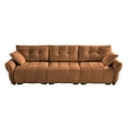 thumbnail image 6 of Newest 3 - Seater Sofa Set, with 2 Ottomans Pillows, Has Solid Wood Frame, Textured Chenille Cover, High - Rebound Cushions, Ideal For Living Rooms, Apartments, Lounges, In Burnt Orange, 6 of 10