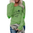 thumbnail image 3 of Women‘s Tops St Patricks Day Shirt Shamrock Long Sleeves Crew Neck Shirt for Women (Green S), 3 of 4