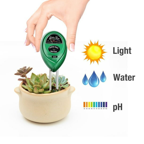 3 en 1 sol eau humidité PH mètre acidité humidité lumière du soleil lumière PH  Test jardin fleurs capteur d'humidité testeur Instrument de test
