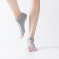 thumbnail image 4 of Calcetines de yoga con cinco dedos abiertos, antideslizantes, con protección para los pies, para mujer, con dispensador de agujeros para cavar, 4 of 5