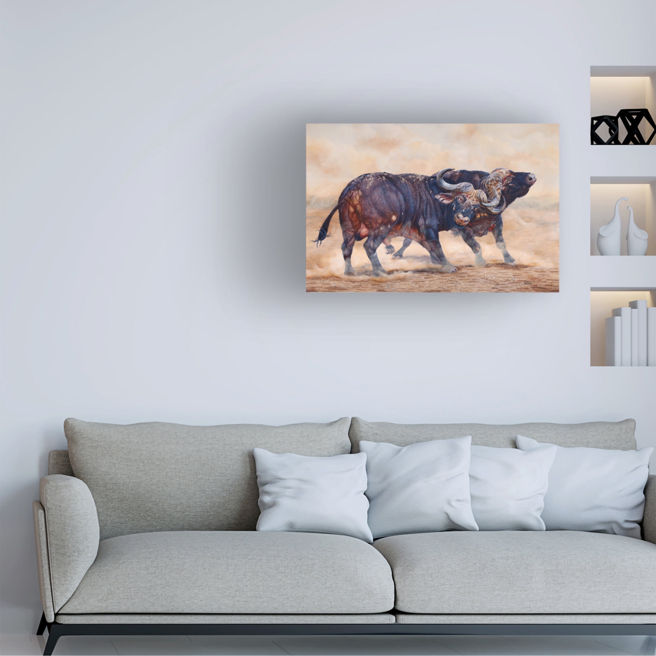 Canvas Wall Art - Delene Lambert 'The Duel' Wall Art for Living Room, Bedroom, or Office Décor by Trademark Fine Art - 19 x 12 Inches