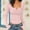 Pink womens tops, variant on YanHoo Women's Long Sleeve Shirts Spring 2026 Casual Basic Going Out Crop Tops Button V-Neck Lace Blouse Slim Fit Tight Y2K Clothes Pink,XXL