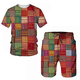 thumbnail image 3 of Conjunto de chándal para hombre, estilo bohemio, hippie, estilo hippie, años 60 y 70, estilo bohemio, informal, camisa y pantalones cortos, disfraz de cosplay étnico, 3 of 5