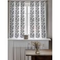 thumbnail image 4 of Black Grey Botanical Curtains 45 Inch Length,Sheer Curtains for Bedroom Living Room Window Pastoral Spring Summer Leaf Aesthetics Rod Pocket Drapes Kitchen Curtains Small Half Window 42"x45" 2 Panels, 4 of 6