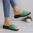 thumbnail image 7 of Xfvqtps Slide Sandals Women Micro Wedge Low Heel Open Toe Suede Soft Sole Comfortable Non Slip Breathable Summer Beach Sandals Green, 7 of 7