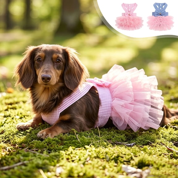Pet Dog Cat Striped Dress • Cute Princess Skirt • Soft Breathable Summer Outfit • Lightweight Pullover Pet Apparel • Fashion Clothes for Small Pets