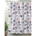 thumbnail image 2 of Fsddascl Vintage Coastal Shower Curtain Set - Small 36" x 72" Washable Bathtub Curtain with 12 Hooks, Starfish Coral Shell Conch Ocean Waterproof Fabric Stall Shower Curtains for Bathroom/Bathtub, 2 of 6